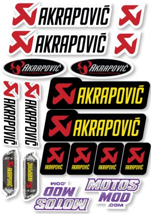 Kit de Pegatinas AKRAPOVIC A4 Racing – Vinilos Decorativos para Moto y Cascos